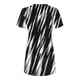 thumbnail image 3 of Puntoco Falda Larga Estampada Informal Para Mujer, Jersey Con Cuello Redondo, Vestido De Manga Corta, Vestido De Cuello Redondo De Manga Corta, Negro Xl,Regalos Para Mujer Joven, 3 of 4