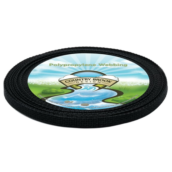 3/8 Inch Black Polypro Webbing