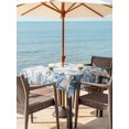 thumbnail image 2 of Outdoor Tablecloth with Umbrella Hole & Zipper, Blue Jellyfish Coastal Square Tablecloth 60x60 Inch, Beach Starfish Nautical Coral Retro Patio Table Cover Waterproof Table Cloth for Picnic/Party, 2 of 7