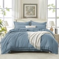 thumbnail image 2 of Andency California King Size Comforter Set Grayish Blue - 7 Pieces Bed in a Bag Boho Bedding Comforter Sets for Cal King Bed, Lightweight Tassel Bed Set with Comforter, Sheets, Pillowcases & Shams, 2 of 8