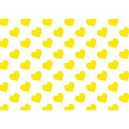 Yellow Hearts Edible Cake & Cupcake Image Decoration Frosting Sheet