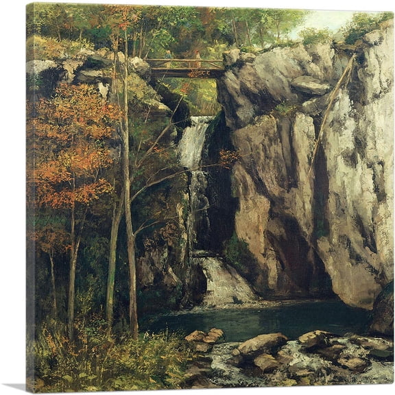 ARTCANVAS The Chasm At Conches 1864 Canvas Art Print by Gustave Courbet - Size: 18" x 18" (0.75" Deep)