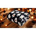 thumbnail image 6 of Serafina Home Halloween Ghost Fleece Throw Blanket: Dancing Ghosts Black Purple Orange for Bed Couch Chair Living Room Soft Warm Plush Blanket, (Black White Ghost Bash) Oversized 50" x 70", 6 of 9
