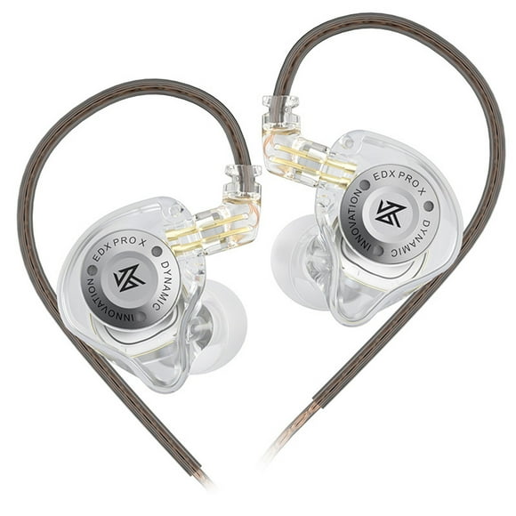 KZ In-Ear Stage Monitoring Headphones with Dual Magnetic Circuit Drivers - KZ EDX Pro X, Transparent, Customized for Stage Use, Non-Microphone Version