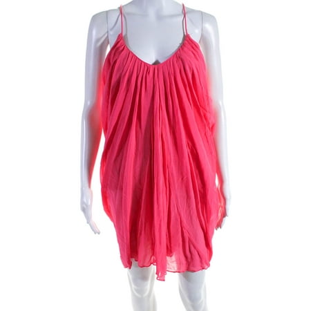 

Pre-owned|Mara Hoffman Womens Silk Spaghetti Strap Mini Shift Style Dress Pink Size 0