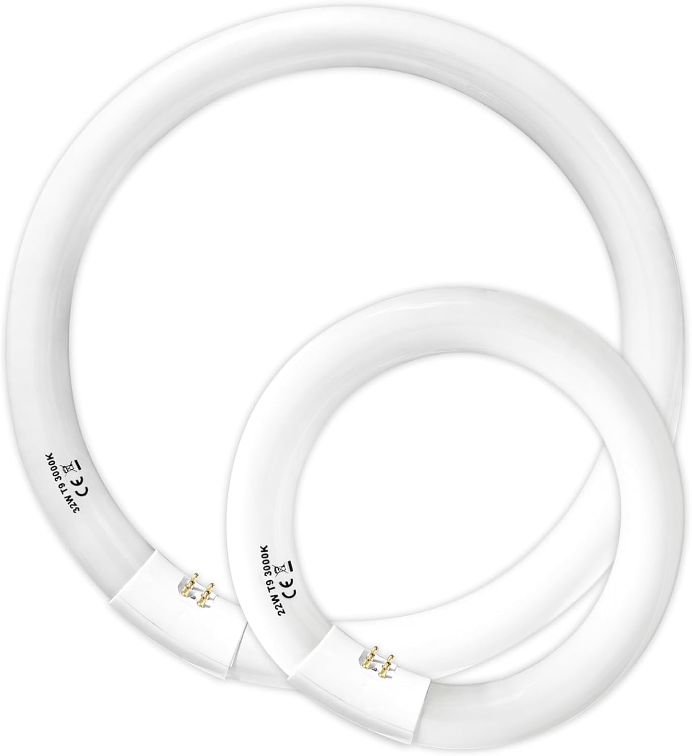 ZhenheFc8T9/Ww 22 Watt And Fc12T9/Ww 32 Watt Set, 8 Inch T9 22W Circular Light Bulbs Warm White, 12'' 32W Circline Fluorescent Bulb Cri 80, Soft White 3000K G10Q