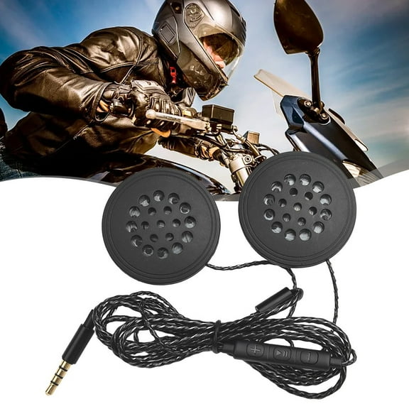 Motorcycle Headset Wired 3.5mm Stereo Helmet Headphone Speakers for Mobile Phone