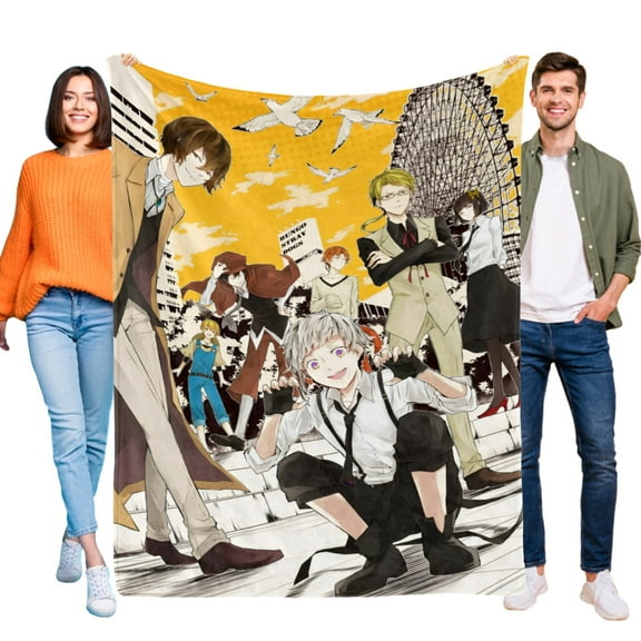 Bungou Stray Dogs Throw Blanket Gifts for Fans Lover Girls Boys Women Present Hoodie Him Bed 60"x80"