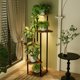 thumbnail image 2 of Soporte para plantas Bamworld de metal y madera de 5 niveles con luces de cultivo, 2 of 6