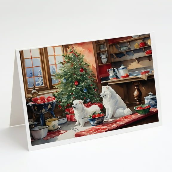Samoyed Christmas Cookies Greeting Cards Pack of 8 7 in x 5 in