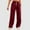 Red, variant on VOONCAS Women's Comfortable Polyester Casual Pants - M Blue, Elastic Waist with Drawstrings, Side Pockets, Soft Breathable Wide-Leg Style for Daily Errands & Home