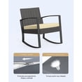 thumbnail image 2 of Juego de 3 muebles de porche, mecedora de patio, conjunto de bistró, sillas de ratán para exterior, conjunto de conversación con mesa de centro para porche, jardín, balcón, patio trasero y piscina, 2 of 9