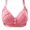 Watermelon Red, variant on Full Coverage Wireless Lace Embroidery Bra Non Padded Soft Cup Comfort Support Adjustable Straps Floral Design