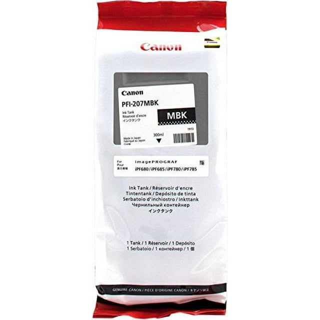 Depósito de tinta Canon PFI-207MBK 300 ml para IPF680 IPF685 IPF780 IPF785