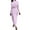 Purple, variant on IROINNID Maxi Dress for Women Solid Color Long Sleeve Waist In Fallow Commuting Long Dress,Light Blue