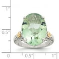 thumbnail image 3 of Sterling Silver Two Tone Silver And Gold Plated Sterling Silver w/Green Quartz Ring Size 7, 3 of 6
