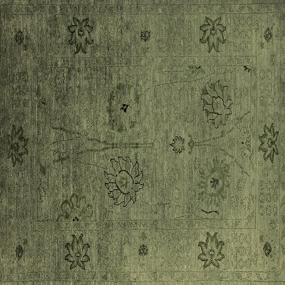 Ahgly Company Indoor Square Oriental Brown Industrial Area Rugs, 6' Square