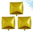 thumbnail image 4 of Dytern Party 3pcs 4D Square Balloon Aluminum Film Balloon Cube Wedding Party Supplies for Birthday Festival (Gold), 4 of 10