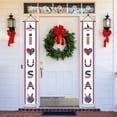 thumbnail image 2 of OutmaxHome 4th of July Door Banner Stripe Hanging Banner Independence Day Memorial Day Patriotic Porch Sign Home Yard Indoor Outdoor Decoration 11.8 x 70.9 Inch, 2 of 5
