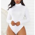 thumbnail image 4 of Body de cuello alto body de mujer body de manga larga para mujer body de una pieza Body de manga larga para mujer Body de cuello alto Slim Pure Color High Elasticity Snap Closure ANGGREK Otros, 4 of 6