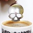 thumbnail image 4 of Cuillère à Thé Tête de Mort en Acier Inoxydable pour Thé Café, 4 of 5