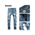 thumbnail image 4 of Gvmfive Men Denim Zip Fly Mid Rise Side Pockets Skinny Ripped Jeans, 4 of 5