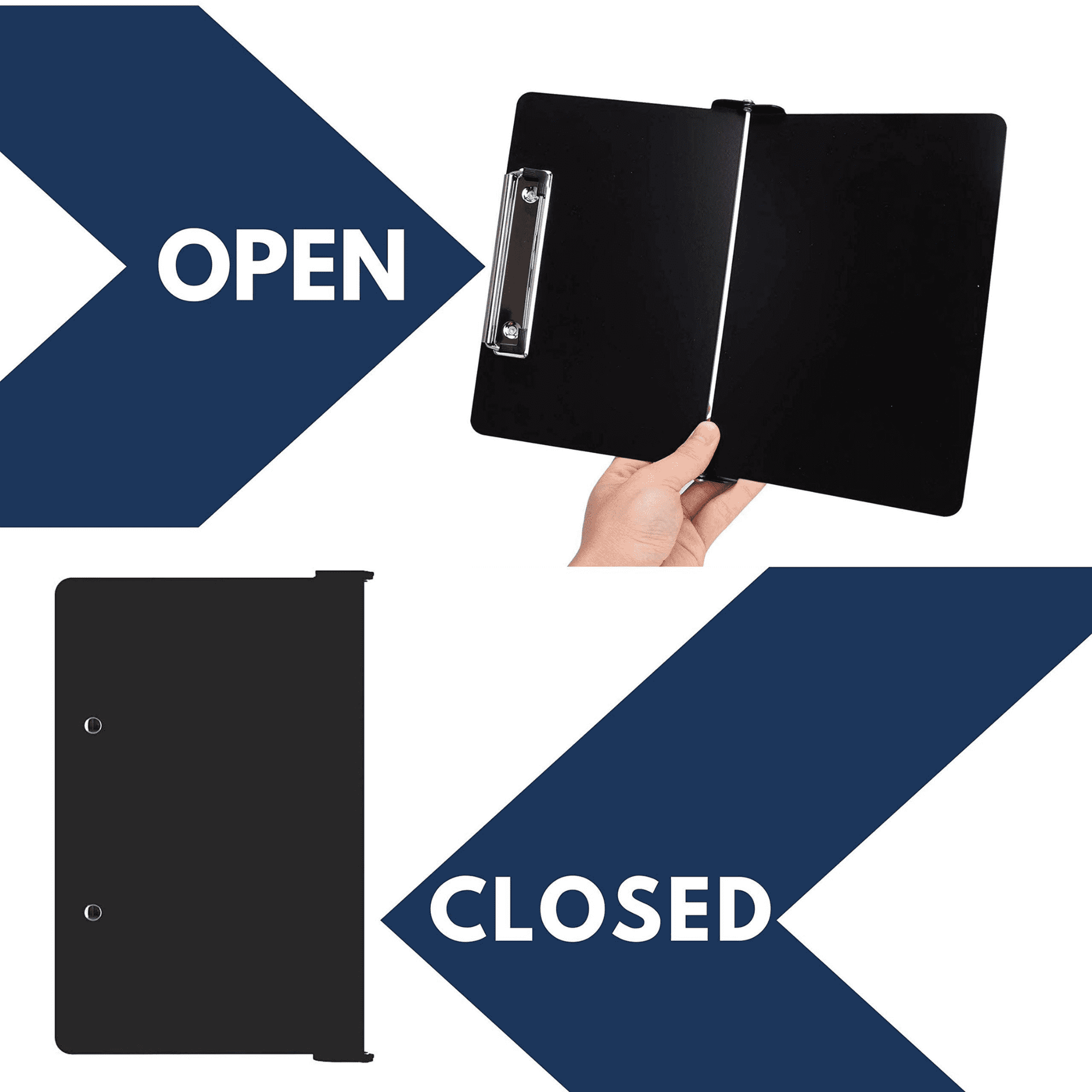 Supa Ant Nursing Clipboard Foldable 8x11" - Clipboard folder - Clipboard with Storage - Black Clipboard with Cover - Mini Clipboard - Nurse Accessories - Office Supplies Nursing Student Essentials
