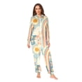 thumbnail image 2 of FORMRS Onesies Pajama for Adults Unisex Hoodie Winter Jumpsuit One Piece Sleepwear, Sizes S-2XL, Beige Rainbow Clouds, 2 of 7