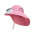thumbnail image 4 of Kids Solar Fan Hat with Wide Brim for Sun Lightweight Cap for Outdoor Activities Adjustable Breathable Design for Boys and Girls Ages 3-12,Color:Pink, 4 of 4