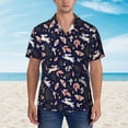 thumbnail image 4 of Balery Retro Rabbit Flower Print Men's Hawaiian Shirts Short Sleeve Beach Shirt Relaxed Fit Vacation Button Down Shirts-Medium, 4 of 9