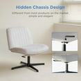 thumbnail image 6 of Nouhaus Criss Cross Line Chair, Cross Legged Vanity Chair No Wheels, Height Adjustable Wide Seat Computer Task Chair Home Office Chairs, 6 of 11