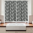 thumbnail image 2 of Ambesonne Pirates Kitchen Curtains, Greyscale Skulls Doodle, 55"x39", Grey Pale Grey, 2 of 3