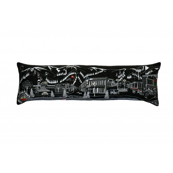 45" Black Aspen Nighttime Skyline Lumbar Decorative Pillow
