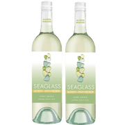 Seaglass Alcohol-Removed Pinot Grigio – Refreshing Non-Alcoholic White Wine with Stone Fruit, Honeysuckle & Floral Aromas – Crisp & Clean Finish – 750ml Bottles - 2 Pack