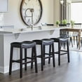 thumbnail image 2 of New Ridge Home Goods Julian 25" Faux Leather Counter Height Barstool in Black, 2 of 7