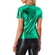 thumbnail image 3 of INSPIRAR CHIC Blusas de fiesta metálicas texturizadas de manga corta M Verde brillante, 3 of 6