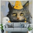 thumbnail image 4 of Orinice Cute Cat Tapestry Wall Hanging Unique Style Graphic Tapestries Home Wall Decor Art for Living Room Bedroom Apartment Farmhouse Dorm 60x50inch, 4 of 6