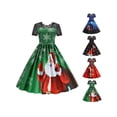 thumbnail image 5 of Gvmfive Women 50s 60s Retro Short Sleeve Lace Swing Dress Christmas Evening Party Dresses, 5 of 7