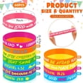 thumbnail image 2 of OOINQQ Bible Verse Bracelets for Kids Christian Scripture Bracelets Jesus Wristband Religious Motivational Valentine School Gifts Classroom Prizes, 2 of 4