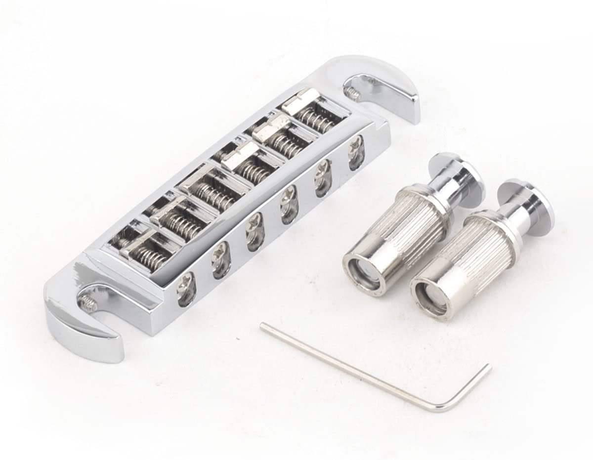 Silver Electric Guitar Tune-O-Matic Bridge & Tailpiece with Studs Set Fit Gibson Epiphone Les Paul Guitar Part 