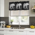 thumbnail image 4 of Black White Bear Curtain Valances for Windows, Kitchen Valance Window Treatments Panel 2 Pack, Farmhouse Country Rustic Wooden Grain Rod Pocket Short Curtains for Bathroom Bedroom 42 x 12 Inch, 4 of 8