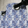 thumbnail image 3 of Ambesonne Antique Grommet Curtain, Traditional Vintage Mosaic, 50" x 84", Blue Navy Blue White, 3 of 6