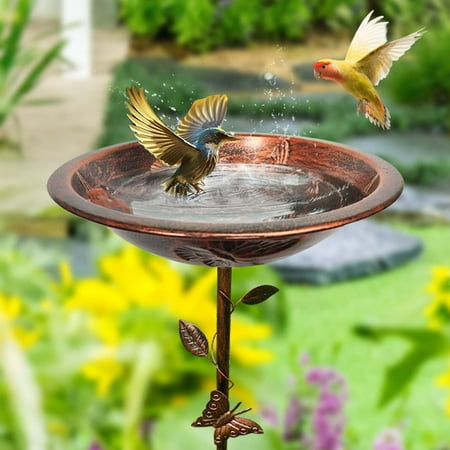 Bird Bath Bird Bath for Outside Bird Baths for Outdoors Metal Bird Bath Garden Bird Bath Bird Bath Bowl with Base Stake Vintage Bird Baths for Outdoors Standing Bird Feeder Bath