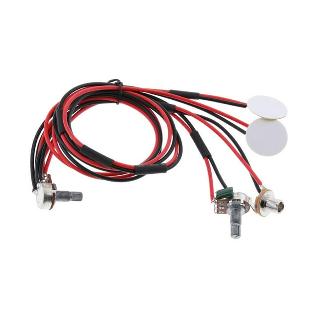 Prise Double Piézo 1/4 Pouce avec Contrôle du Volume de la Tonalité pour Ukulele Guitare