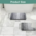 thumbnail image 2 of 2 Pieces Soft Bathroom Rugs, Soft Absorbent Microfiber Bath Mat, Non-Slip Washable Bathroom Mat & U-Shaped Toilet Rug (24"x16"+24"x20", Grey), 2 of 7