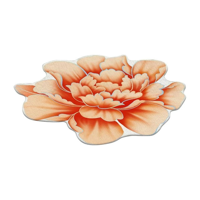 Heat Transfer 3D Shaped Flower Floor Mat Sofa Bedroom Living Room Carpet