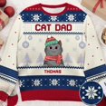 thumbnail image 3 of Suéter navideño feo con dibujo de gato, suéter navideño con impresión 3D, regalo de Papá Noel, sudadera 3D para hombre, otoño e invierno, 3 of 5