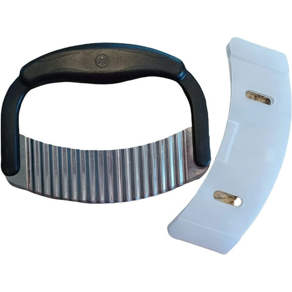 Pampered Chef Crinkle Cutter #1063 - French Fry Slicer | Vegetable Salad Chopping Knife | Stainless Steel Blade | Plastic Handle