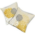 thumbnail image 3 of Grey Yellow Dahlia Pillow Cover 18X18 Inch Geometric Floral Elegant Line Spring Flower Pillow Case Farmhouse Outdoor Decor for Home Bedroom Living Room Linen Square Cushion Covers, Set of 2, 3 of 6