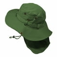 thumbnail image 4 of Glory Max Bucket Boonie Hat with Neck Flap Cover Sun Safari Wide Brim Fishing Cap Deep Green, 4 of 6